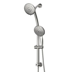 5" Multi Function Dual Shower Head With Adjustable Slide Bar - Chrome