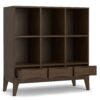 Harper - Low 6 Cube Storage With Drawers - Walnut Brown - Image 2