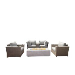 Ready To Use Patio Conversation Set With Cushions, 4 Person - Gray Mix