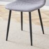 Luxury Simple Chair Linen Cotton High Resilience Dining Chair With Black Metal Legs (Set of 4) - Light Gray - Image 12