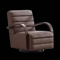 360° Swivel Accent Chair With Armrests, Comfy Lounge - Brown