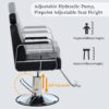 Premium Reclining Barber Chair Salon Chair For Hair Stylist With Heavy Duty Hydraulic Pump, 360° Rotation, Tattoo Chair Shampoo Beauty Salon Equipment, Max Load Weight 400 Lbs - Black - Image 5