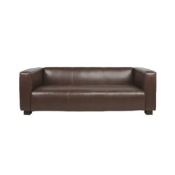 Contemporary 3 Seater Sofa With Tuxedo Design - Dark Brown