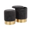 Marla - Contemporary Nesting Ottoman Set - Gold / Black - Image 3