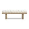 Bella - Upholstered Modern Accent Bench - Ivory White - Image 5