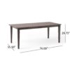 Rustic Farmhouse Dining Table With Square Leg Design - Brown - Image 3