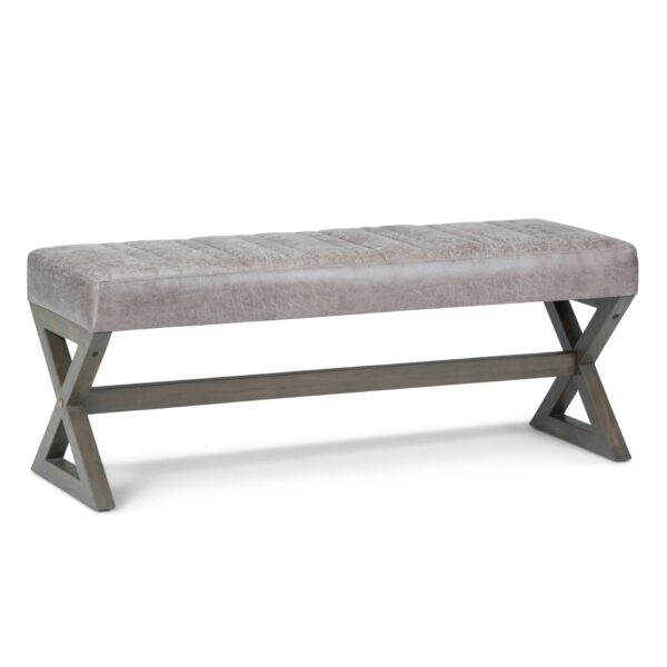 Salinger - Large Ottoman Bench - Distressed Gray Taupe
