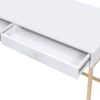 Ottey - High Gloss Gold Writing Desk - White - Image 7