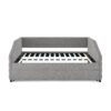 Elegant Tufted Upholstered Full Size Daybed With Trundle Linen Fabric - Gray - Image 16