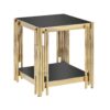 Square End Table With Tempered Glass Top For Living Room - Black / Gold - Image 10