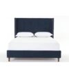Peyton - King Bed Upholstered With High Headboard, Traditional Hand Buttoned Tufting - Blue - Image 10