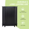 Bathroom Cabinet Triangle Corner Storage Cabinet With Adjustable Shelf Modern Style - Black - Image 6