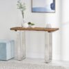 Rustic Glam Console Table With Reclaimed Wood And Iron Frame - Natural - Image 2