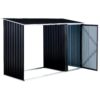 Firewood Storage Shed, Outdoor Firewood Rack, Outdoor Storage Shed With Log Holder, Firewood Shelter For Patio, Anthracite Galvanized Steel - Black - Image 13