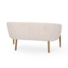 Mid Century Modern Loveseat With Channel Stitched Backrest - Beige - Image 6