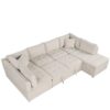 Oversized Sectional Sofa U-Shaped Sofa Couch Pull-Out Sofa Bed With Two Throw Pillows For Living Room - Beige - Image 15