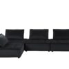 Anna - Velvet 4 Piece Sectional Sofa - Black - Image 5