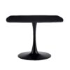 Table Mid-Century Dining Table For 4-6 People With Round MDF Table Top, Pedestal Dining Table, End Table Leisure Coffee Table - Matte Black - Image 4