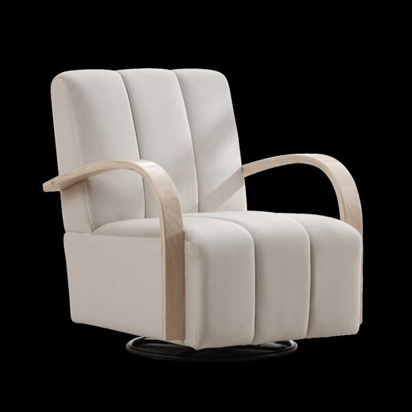 360° Swivel Accent Chair With Armrests, Comfy Lounge Chair - Beige