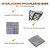 30 Piece Interlocking Deck Tiles Checker Pattern, Square Acacia Hardwood Outdoor Flooring For Patio, Bancony, Pool Side - Light Gray - Image 29