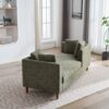 Wide Modern Double Sided Upholstered Chaise Lounge With Throw Pillows - Green - Image 6