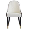 Modern Sponge-Filled Dining Chair, Solid Wood Metal Legs, Suitable For Restaurants, Living Rooms And Rooms- (Set of 2) - Dark Brown / White - Image 16