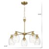 Elegance 5 Lights Linear Arms With Chain Chandelier - Clear / Gold - Image 3