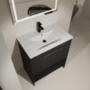 Modern Freestanding 30" Bathroom Vanity With Ceramic Sink, Soft Closing Doors Cabinet - Dark Oak - Image 6
