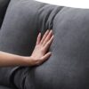 Modern Sectional Sofa With Vertical Stripes, 2 Pillows, 5 Seat Couch With Convertible Ottoman, Various Combinations, L-Shape Indoor Furniture - Dark Gray - Image 11
