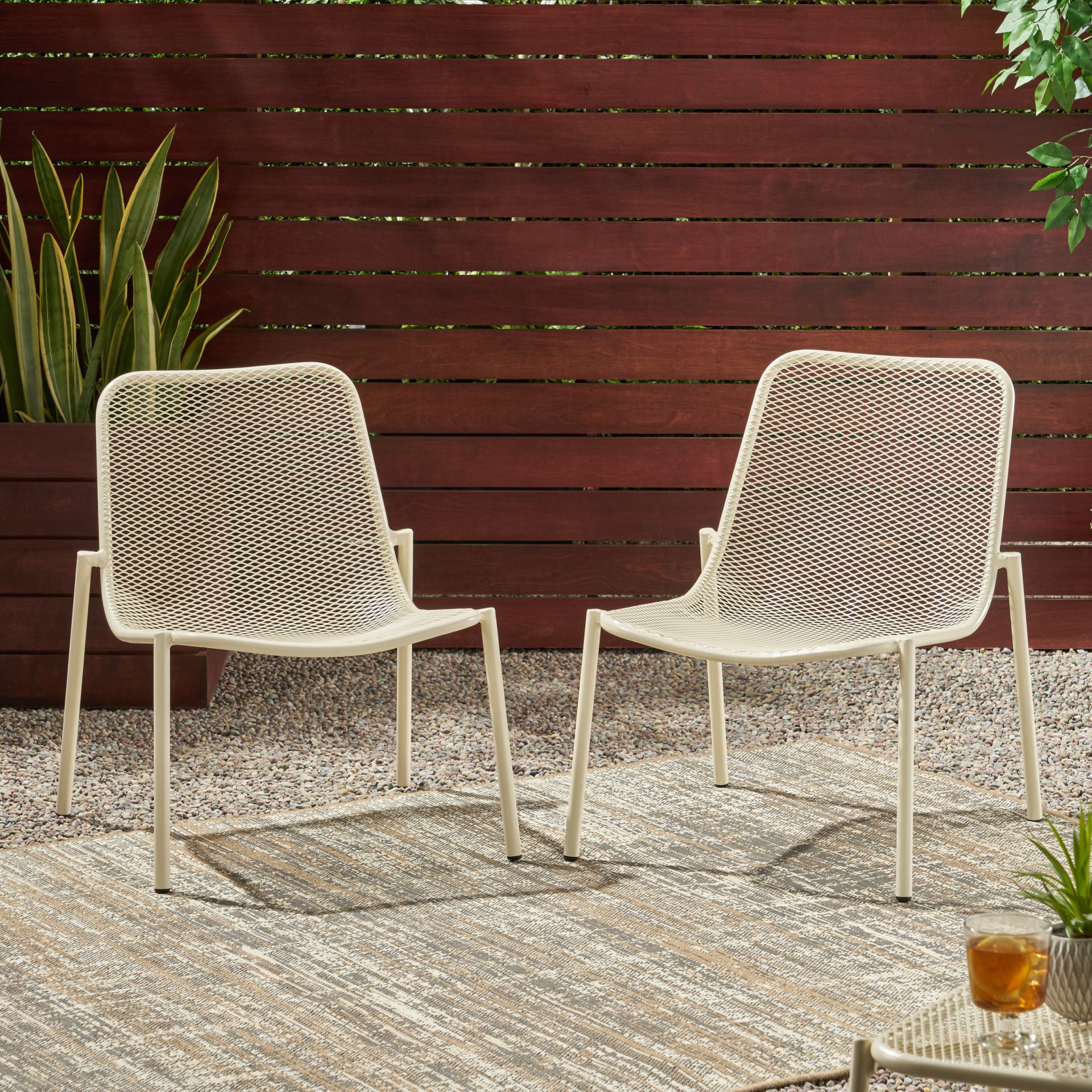 Kincaid - Stackable Iron Chair Outdoor Seating - Matte White - Image 2