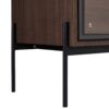 Modern Minimalist Style LED Curio Cabinet With Tempered Glass Door, Metal Legs - Black / Dark Walnut - Image 15