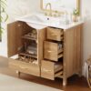 36" Bathroom Vanity, 2 Soft Close Doors, 4 Soft Close Drawers, Adjustable Shelf, Storage Cabinet - Acacia Wood - Image 5