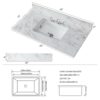 Elegant Bathroom Vanity Top With Rectangular Undermount Ceramic Sink Sintered Stone - White - Image 3