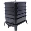 Eco Friendly 5 Layer Worm Compost Bin With 50L Capacity, Easy Setup Plastic Worm Farm Kit - Black - Image 7