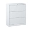 Modern 3 Drawer Lateral File Cabinet With Lock For Home Office, Metal Filing Cabinet For Legal / Letter / A4 / F4 Files - Brushed Nickel - Image 10
