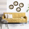 Round Wall Mirror With Metal Frame, Mid Century Modern Accent Mirror For Living Room - Gold - Image 3