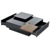 Movable Top Coffee Table, Modern Square Wood Coffee Table With High Gloss Finish, 4 Hidden Storage Drawers For Living Room - Black - Image 17