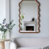 Wood Mirror With Unique Frame - Brown - Image 5