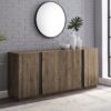 Mid-Century Modern 3 Drawer Low TV Stand For TVs Up To 80" - Slate Gray - Image 4