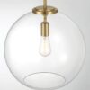 Gleam - Single Light Pendant Lamp With Clear Globe Satin - Antique Brass / Clear / Gold - Image 3
