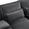 Modern U Shaped Sofa With Console, Cupholders And USB Ports, 6 Seat Upholstered Symmetrical Indoor Furniture, Sleeper Couch Set With Chaise - Gray - Image 11