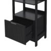 Transitional Narrow Bookshelf With Drawer On Bottom - Black - Image 3