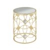 Modern Side Table With Mirror Top And Metal Frame - Gold / Clear - Image 15
