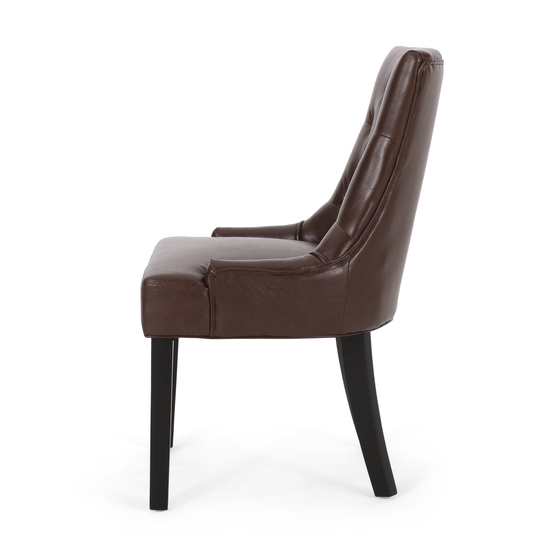 Cheney - Contemporary Dining Chair (Set of 2) With Tufted Diamond Stitching And Sloped Arms - Dark Brown - Image 9