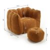 Soft Bean Bag Chair With High Resilient Foam (Chips) - Khaki / Yellow - Image 3