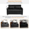 Contemporary Loveseat Sofa Bed Sleeper With Reversible Backrest Side Pockets USB Ports Phone Holder Chenille - Black - Image 8