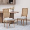 French Country Dining Chair (Set of 2) With Upholstered Seats - Light Gray - Image 2