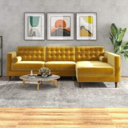 Christian - Sectional Sofa Right Facing - Dark Yellow