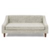 Modern Durable Elevated Dog Sofa Bed With Irregular Armrest Design Comfortable Foam Pet Sofa - Beige - Image 9