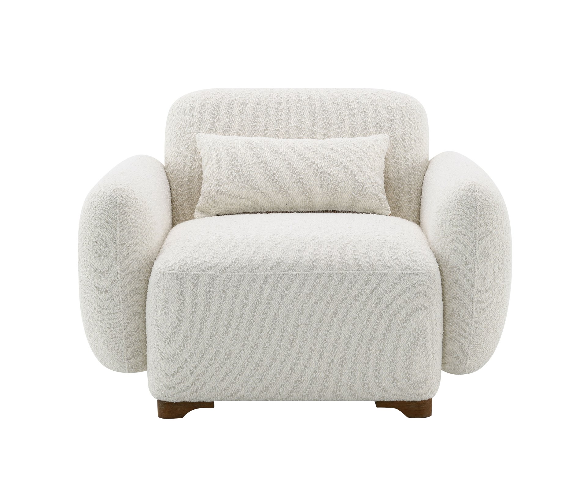 Darius - Boucle Accent Chair With 1 Toss Pillow - Beige - Image 4